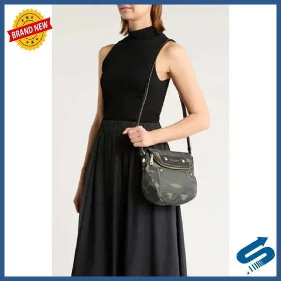Nylon Mini Crossbody Bag with Snap Flap & Adjustable Strap